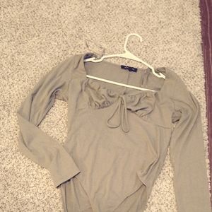 Long sleeved Army green bodysuit